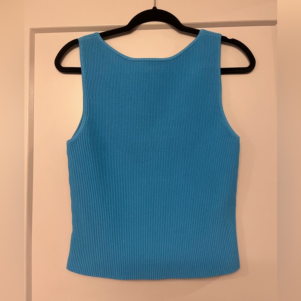 Babaton Vibrant Blue Ribbed Tank Top